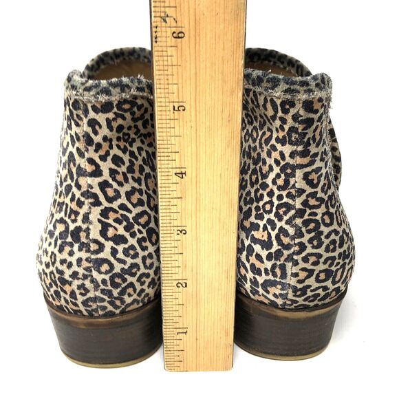 Lucky Brand Baley2 Ankle Boots Women's Size 8 Leopard Suede Leather Booties Chic - Picture 5 of 15